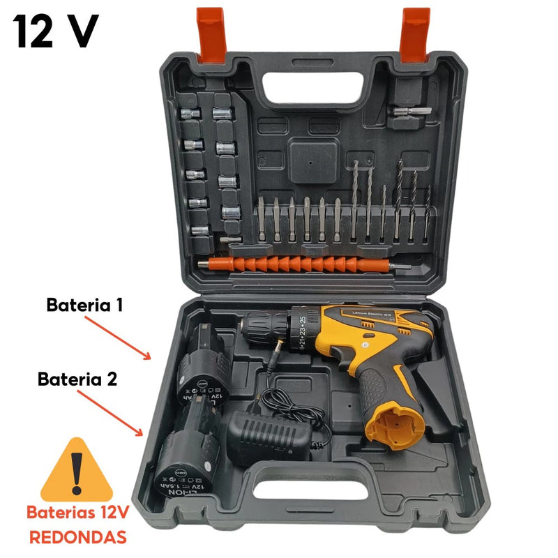 Furadeira Parafusadeira - 12V/21V com Acessórios e Maleta