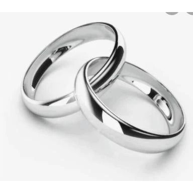 Aliança de Aço Inoxidável Dourado e Prata para Casamento ou Namoro