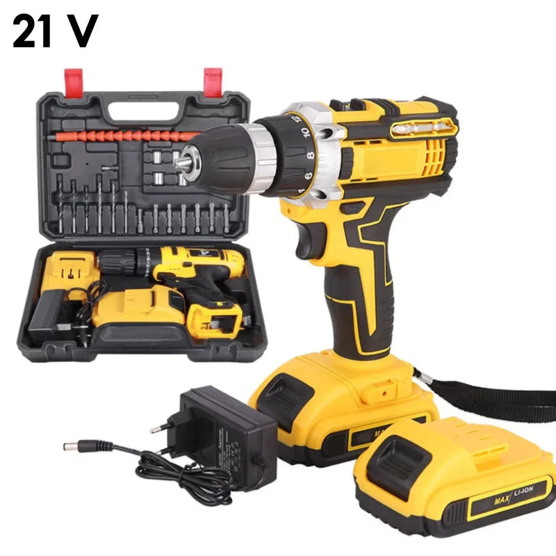 Furadeira Parafusadeira - 12V/21V com Acessórios e Maleta