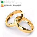 Aliança de Aço Inoxidável Dourado e Prata para Casamento ou Namoro