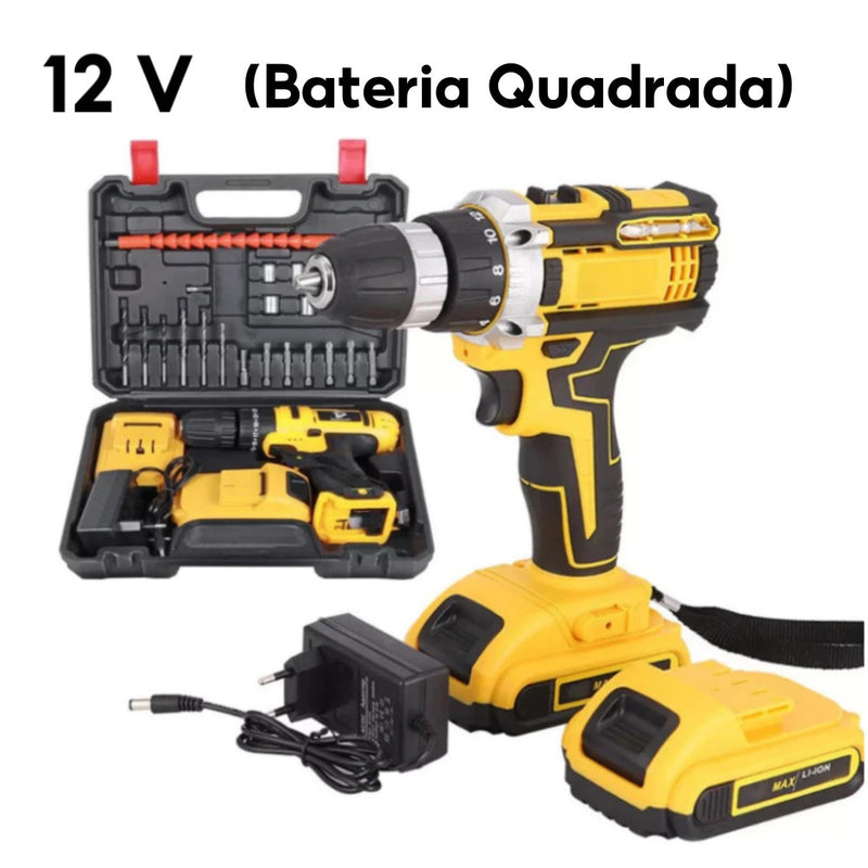 Furadeira Parafusadeira - 12V/21V com Acessórios e Maleta