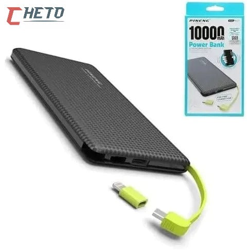 Carregador Portátil 10.000mAh Pineng com Conector iPhone/V8 (Power Bank)
