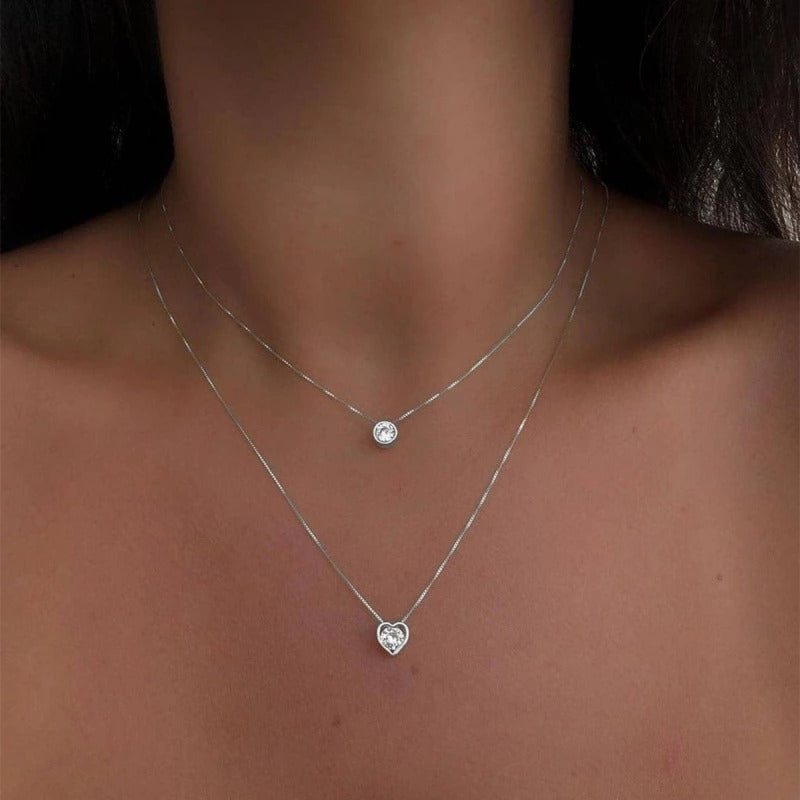 Colar de Rhinestone em Camadas: Conjunto Fashion para Mulheres