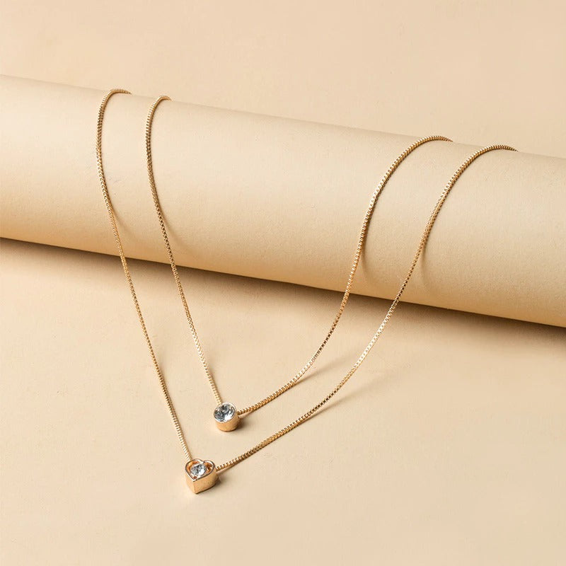 Colar de Rhinestone em Camadas: Conjunto Fashion para Mulheres