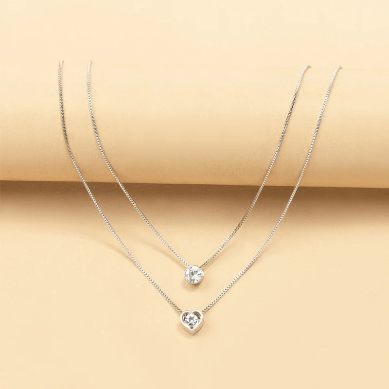 Colar de Rhinestone em Camadas: Conjunto Fashion para Mulheres