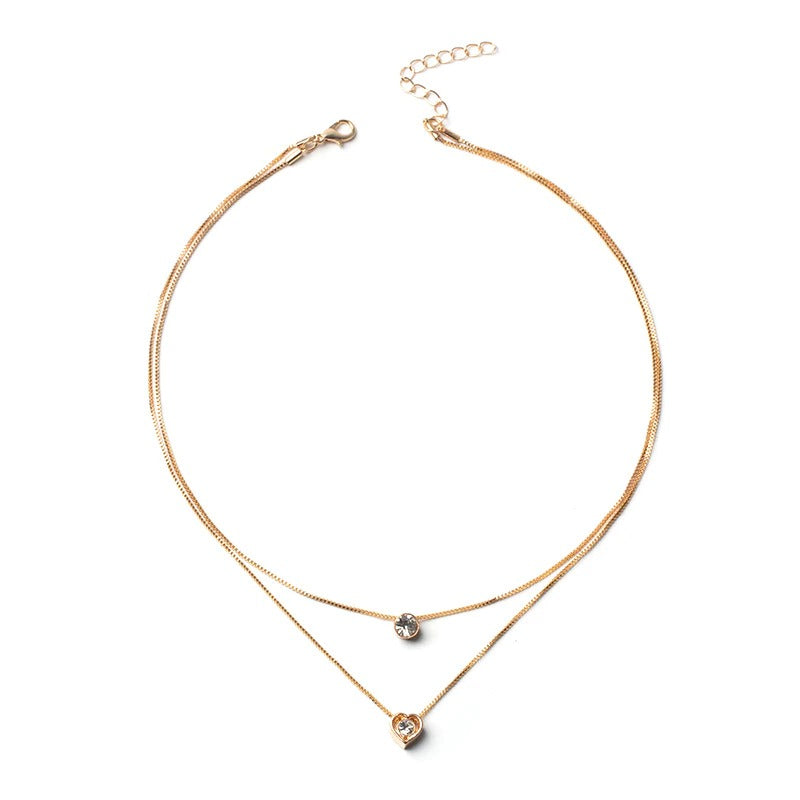 Colar de Rhinestone em Camadas: Conjunto Fashion para Mulheres