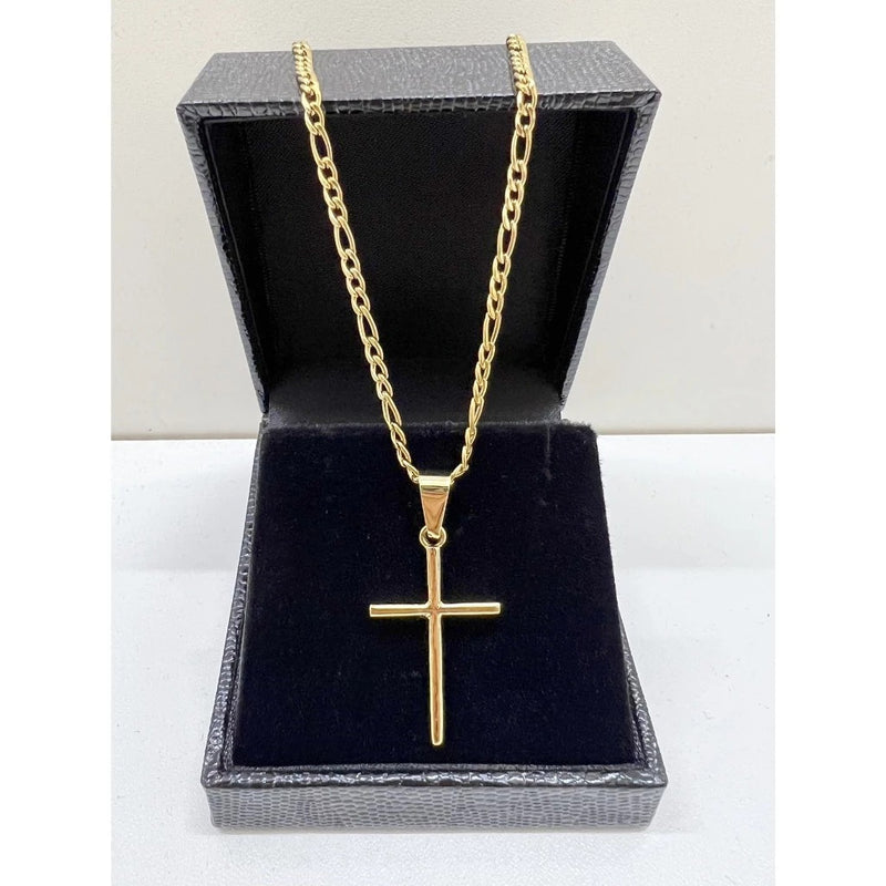 Kit Corrente e Pingente Cruz em Ouro 18k - Estilo Masculino/Feminino