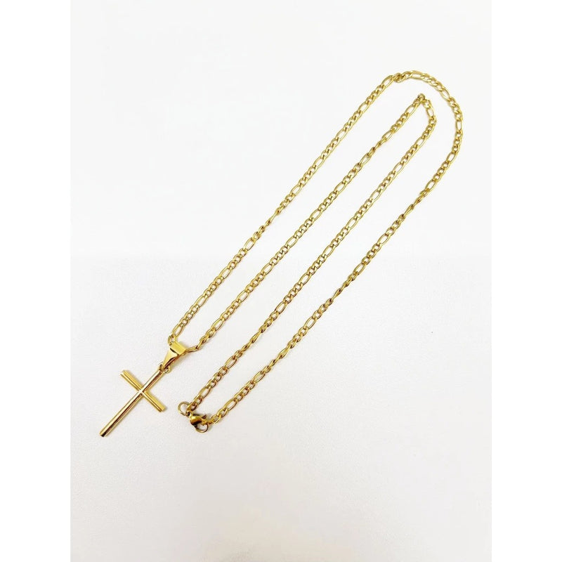 Kit Corrente e Pingente Cruz em Ouro 18k - Estilo Masculino/Feminino