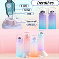 Kit 3 Garrafas Motivacionais: 2000ml, 750ml e 300ml