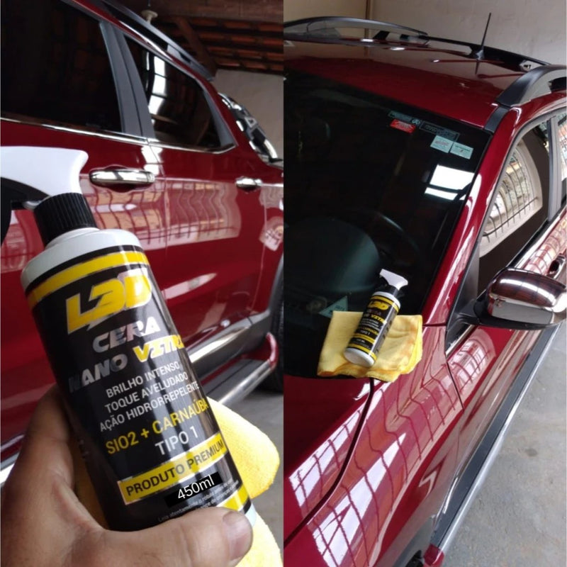 Kit de Limpeza Automotiva - Cera, Shampoo, Higienizador e Aplicadores