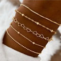 Conjunto de Pulseiras de Coração: 5 Peças Modernas para Mulheres