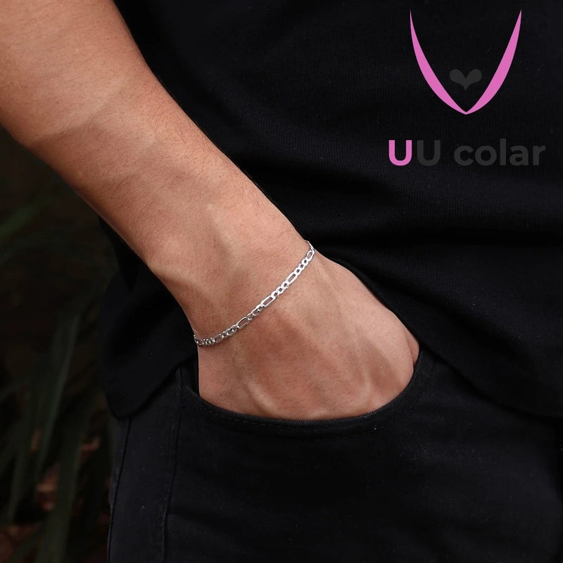 Pulseira Figaro em Aço Inoxidável - Perfeita para Homens e Mulheres