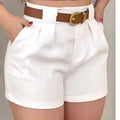 Short Feminino Social com Cinto e Bolsos: Estilo e Confort!