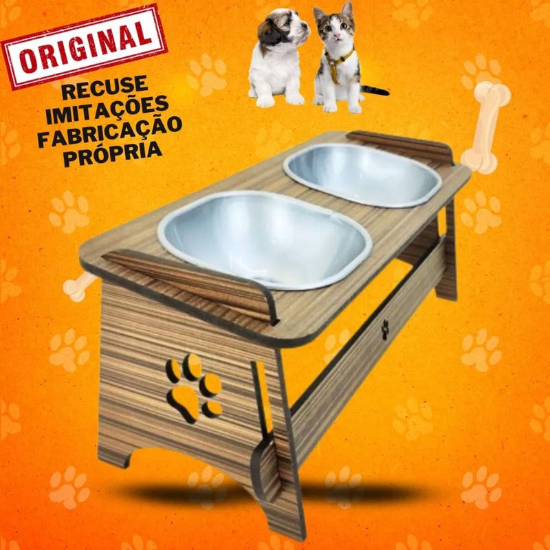 Comedouro Suspenso para Gatos e Cães - Com Tampas