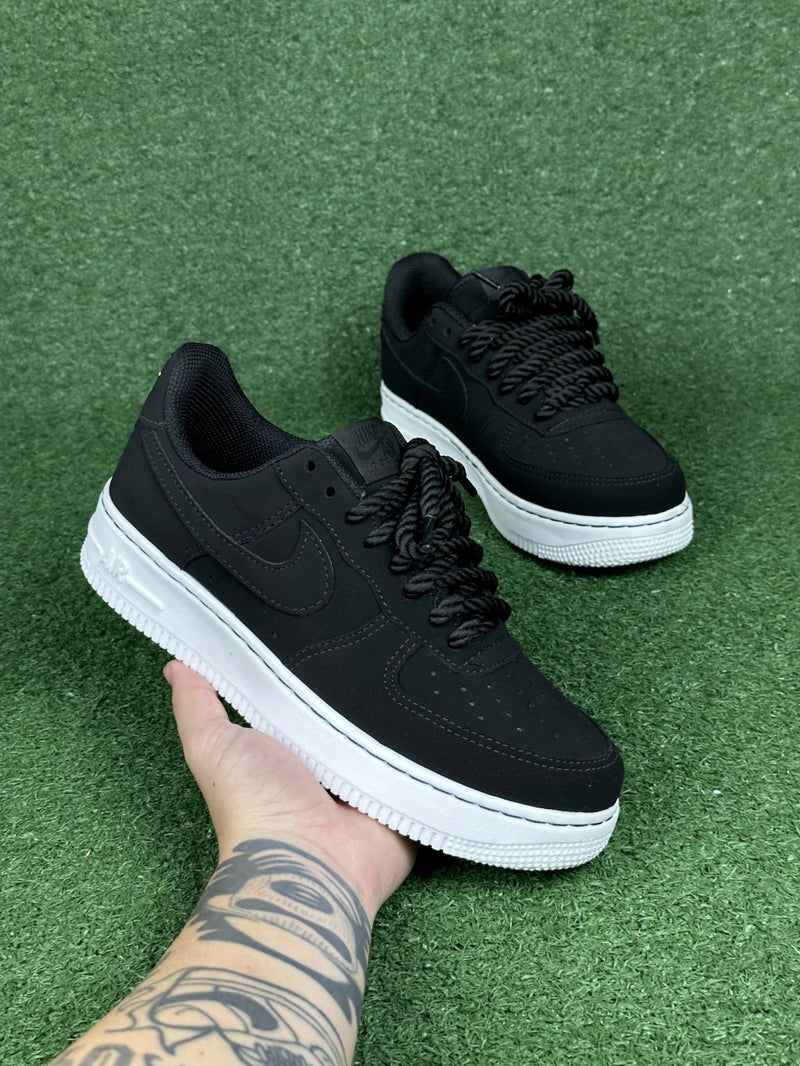 Nike Air Force 1 Nobuck Rope Lace (Preto)