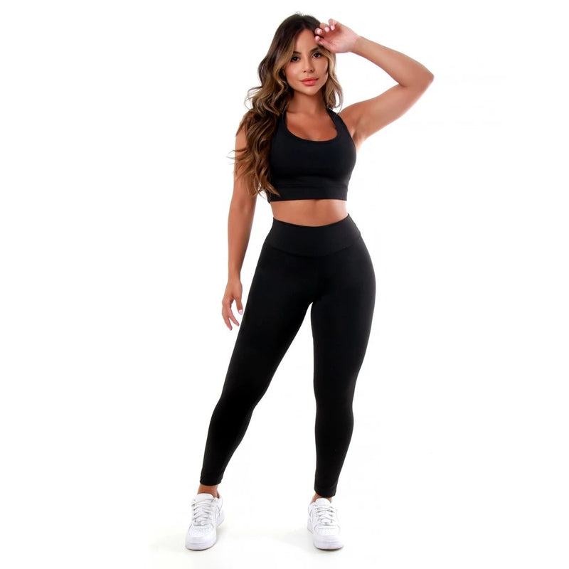Kit 4 Conjuntos de Calça e Top Feminino para Academia e Esportes