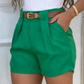 Short Feminino Social com Cinto e Bolsos: Estilo e Confort!
